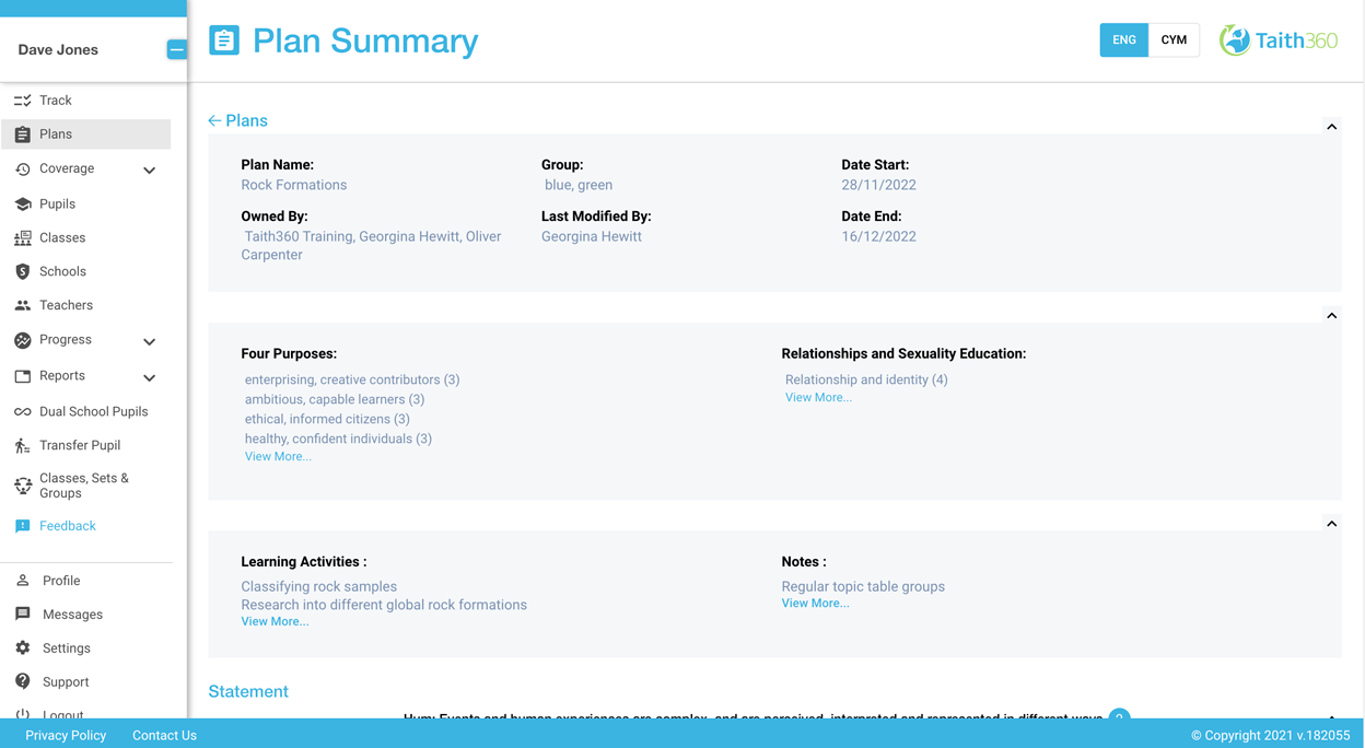 Taith360 planning and assessment tool 